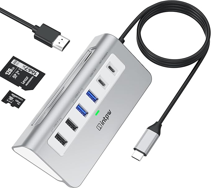 intpw USB C Hub, P9 USB C Hub Multiport Adapter by intpw