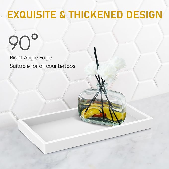 EG-SIPRO Silicone Bathroom Tray, Thickened Shatterproof Rectangle Vanity Tray - Image 3