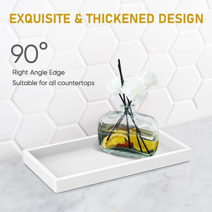 EG-SIPRO Silicone Bathroom Tray, Thickened Shatterproof Rectangle Vanity Tray - Image 3