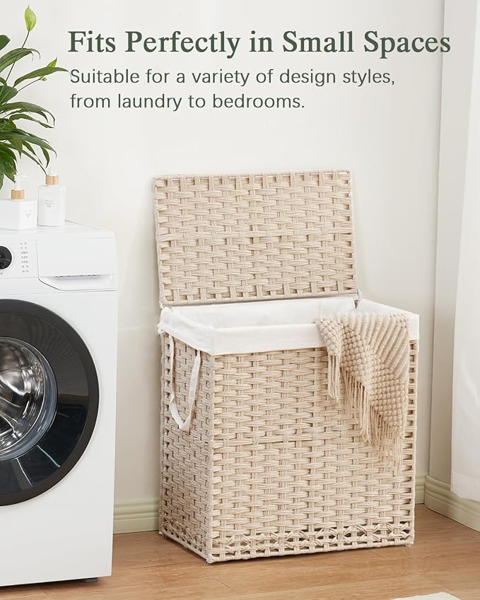 SETVSON Laundry Hamper with Lid Wicker Laundry Basket 112 L Laundry Hampers - Image 7