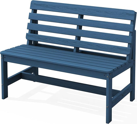 SERWALL Armless Outdoor Bench, All Weather HDPE Porch Bench, 1 Pack, Suitable by SERWALL