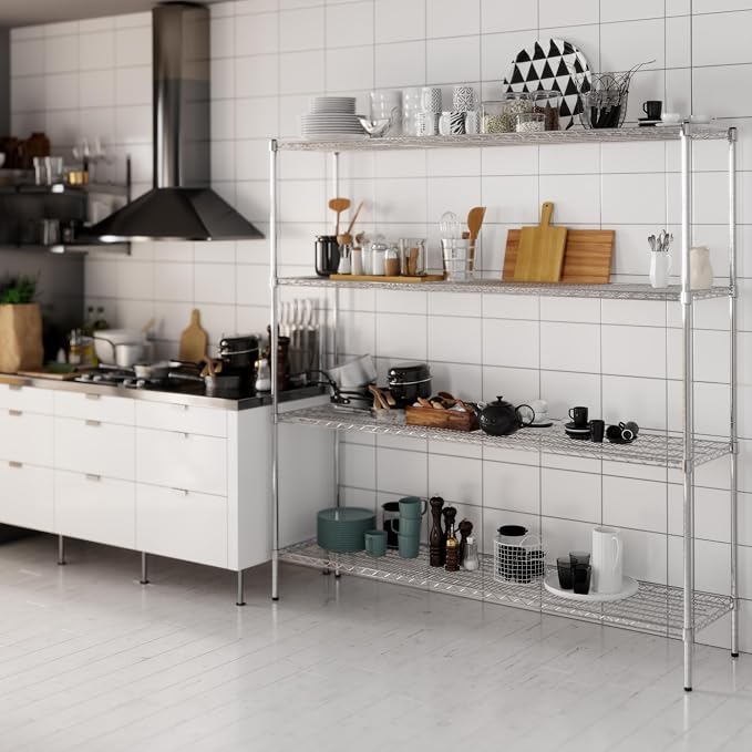 18" Deep x 72" Wide x 74" Height Wire Shelving Kit | 4-Tier | NSF Commercial - Image 7