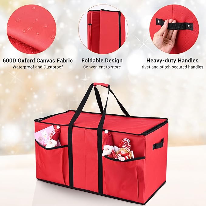 Mrrihand Christmas Ornament Storage Box, Xmas Decoration Organizer - Image 4