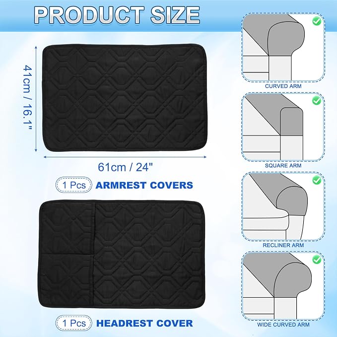 uxcell 2Pcs Sofa Armrest Covers, Armchair Covers - Image 2