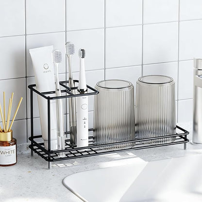 Toothbrush Holders Toothpaste Organizer Bathroom Accessories, 4 Slots, Electric by Heagoale