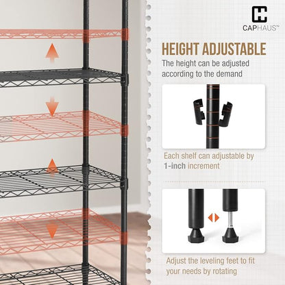 CAPHAUS NSF Wire Shelving Unit w/Baskets & Liner, Storage Rack Corner Shelves - Image 6
