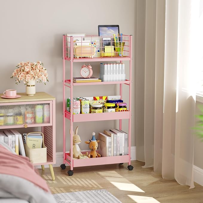 KINGRACK Slim Rolling Storage Cart 4 Tier - Image 7