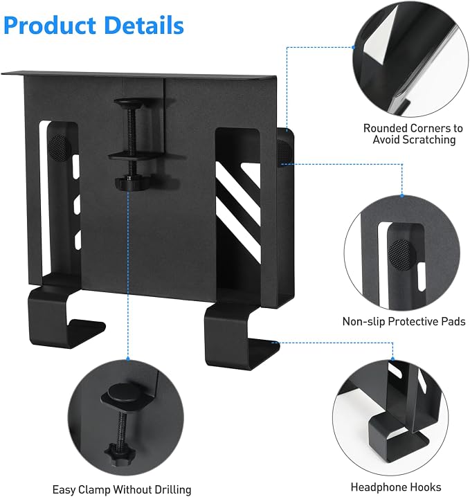 MAXECHO Desk Side Storage, Under Desk Laptop Mount, Table Side Hanging File - Image 3