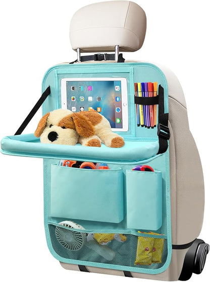 Car Backseat Organizer with Tray, Seat Back Table Holder with 6 Storage Pockets by EtreJeune
