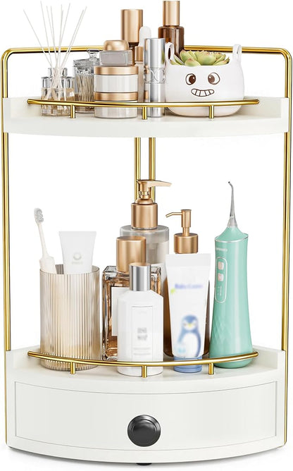 2-Tier Corner Bathroom Counter Organizer by Unknown