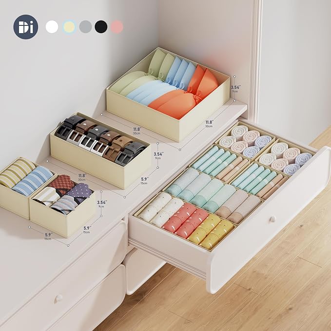 DIMJ Drawer Organizer Clothes, 18 Pack Dresser Organizer, Foldable Closet - Image 2