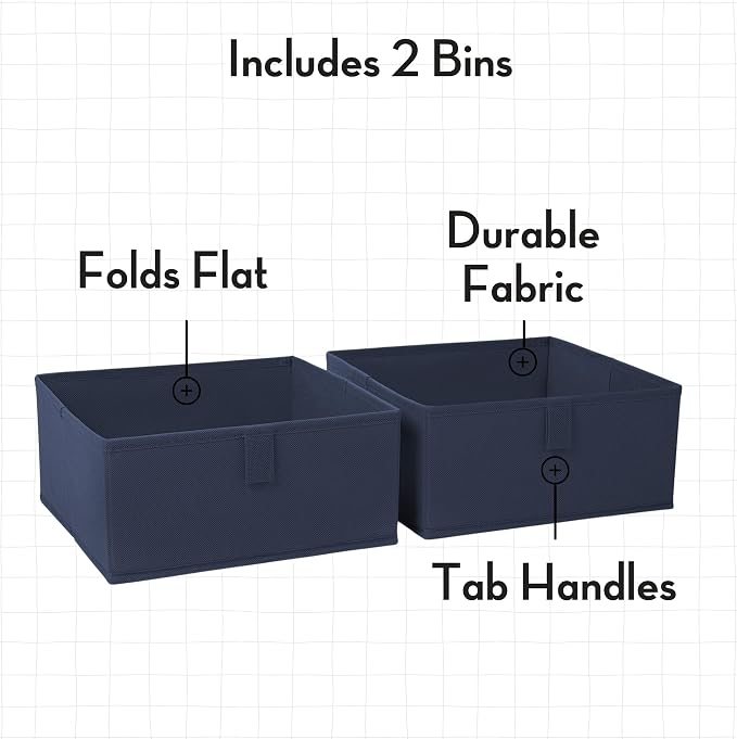 RiverRidge Kids 2pc Folding Storage Bins Set - Image 2