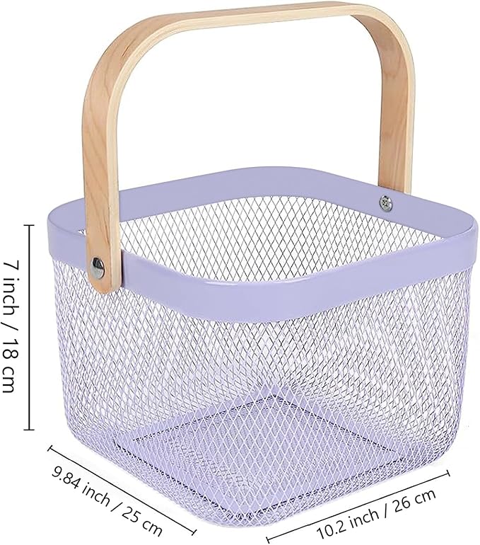 AJIODA Metal Mesh Steel Basket, Storage Organizer Basket Multi-functional - Image 5