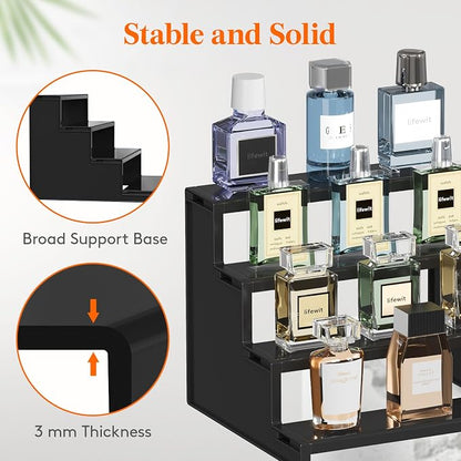 Lifewit Cologne Organizer for Men, 4 Tier Plastic Perfume Stand, Tool-free - Image 2