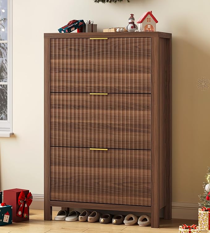 32" Fluted Shoe Cabinet Storage by YomiluveDesign