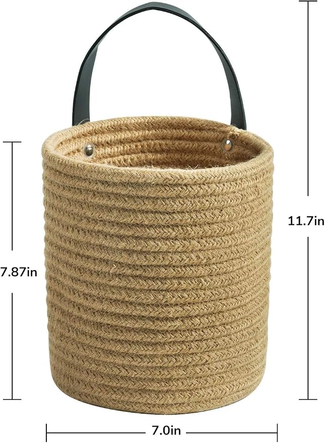 Goodpick 2 Pack Jute Wall Hanging Storage Baskets - Image 3