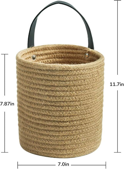 Goodpick 2 Pack Jute Wall Hanging Storage Baskets - Image 3