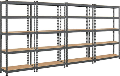 Topeakmart 4 PCS 5-Tier Utility Shelves, Metal Storage Shelves Garage Shelving by Topeakmart