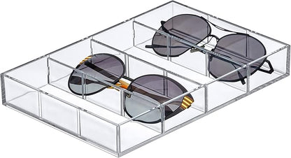 Amazing Abby - Soleil - Acrylic 4-Compartment Sunglass Organizer, Plastic by AmazingAbby