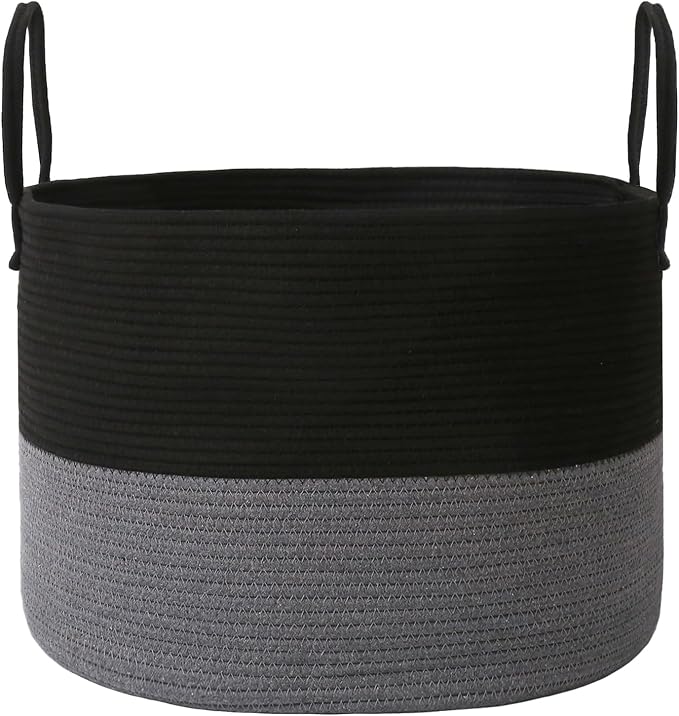 JMvicyroam 65L Extra Large Machine Washable Cotton Rope Blanket Basket | by JMvicyroam