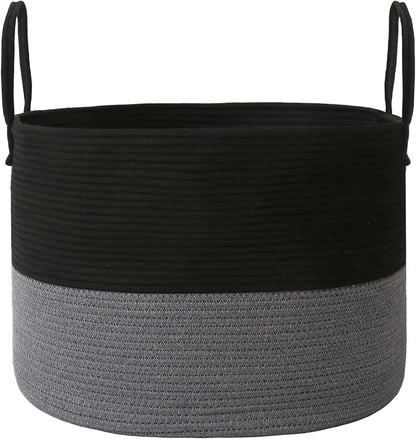 JMvicyroam 65L Extra Large Machine Washable Cotton Rope Blanket Basket | by JMvicyroam