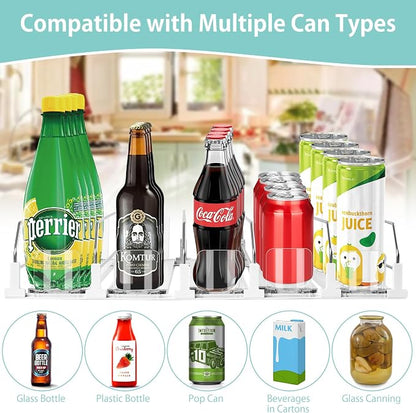 Drink Organizer for Fridge, 5 Row Automatic Pusher Glide, Adjustable Width Soda - Image 6