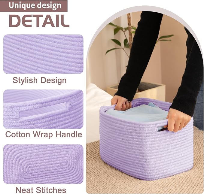 OIAHOMY 4 Pack Storage Baskets for Organizing, Cube Storage Bins for Shelves - Image 3