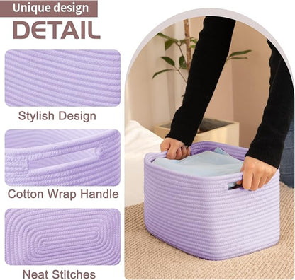 OIAHOMY 4 Pack Storage Baskets for Organizing, Cube Storage Bins for Shelves - Image 3
