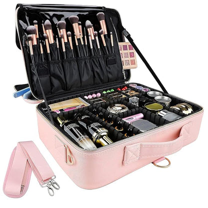 gzcz Large Capacity Travel Makeup Case Organizer, Professional Cosmetic Bags - Image 9