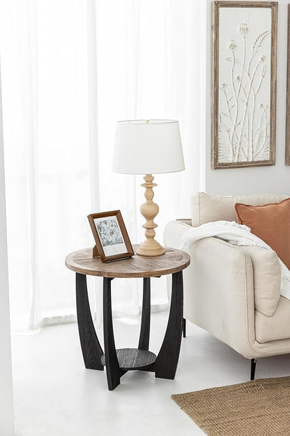 COZAYH Set of 2 Rustic Farmhouse End Tables - Image 2