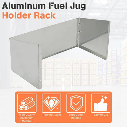 23.6''x 11.4'' Aluminum Fuel Jug Holder Rack, Gas Can Holder Storage Rack fits - Image 3