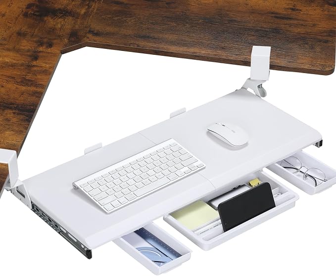 ETHU Keyboard Tray Under Desk, Ergonomic Corner Keyboard Tray by ETHU