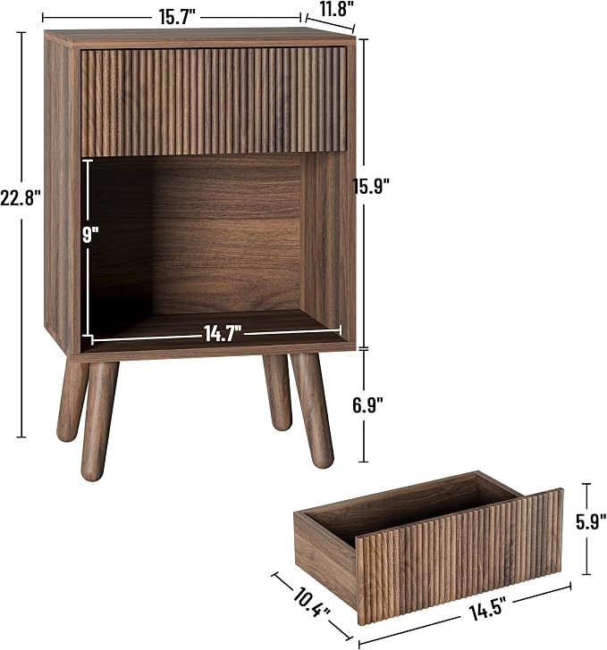 Nightstand, Modern Bedside Table - Image 2