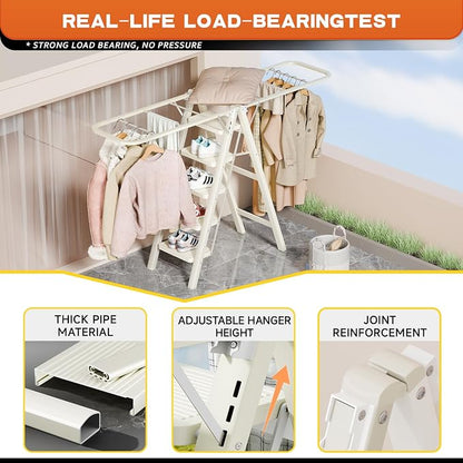 Multi-Functional 5 Step Ladder Used as Clothes Drying Rack, Sturdy Carbon Steel - Image 5
