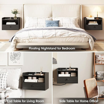 Floating Nightstand Set of 2 Modern Night Stands - Image 5