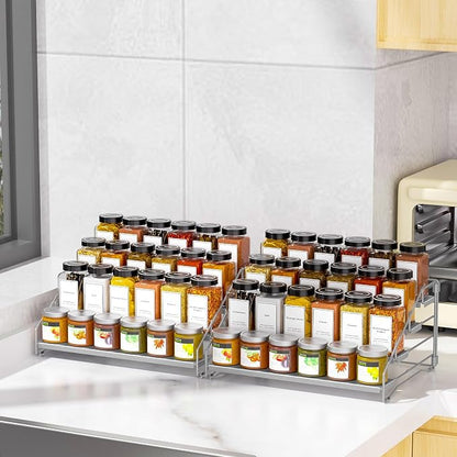 4 Tier Spice Rack Organizer for Cabinet, Spice Rack Organizer, Depth Adjustable - Image 2