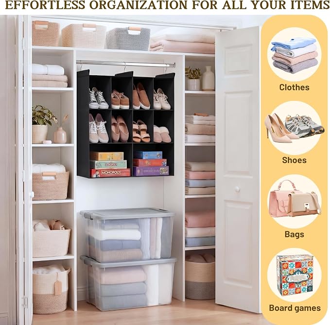 Ofiray-home 3 Tier Hanging Closet Organizer, 10 Compartments Sweater Organizer - Image 6