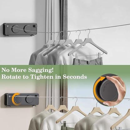 Danpoo Retractable Clothesline, Anti-Sag Adjustable Knob Heavy-Duty Clothes Line - Image 6
