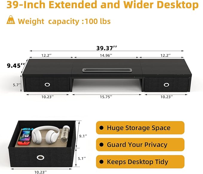 39 Inch Dual Monitor Stand Riser - Image 6