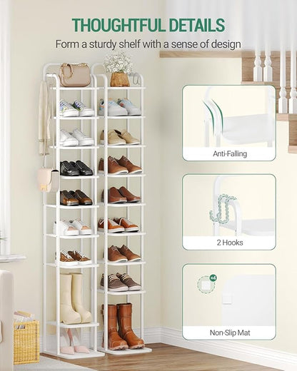 Hzuaneri 10 Tiers Vertical Shoe Rack, Narrow Shoe Tower, Tall Shoes Shelf - Image 3
