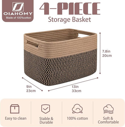 OIAHOMY 4 Pack Storage Baskets for Organizing, Basket for Shelves - Image 2