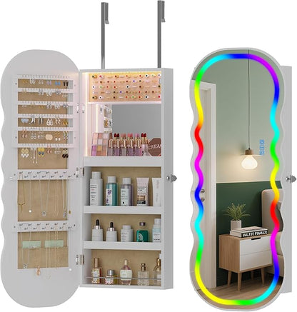 HNEBC LED Mirror Jewelry Cabinet by HNEBC