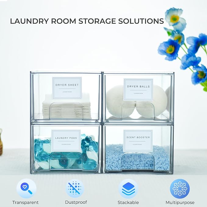 4 Pack Laundry Room Organization and Storage Containers - Image 2