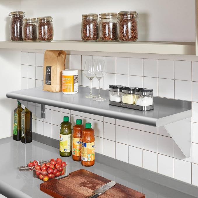 Profeeshaw NSF Stainless Steel Shelf 12” x 72”, 345 lb Commercial Shelves Wall - Image 7