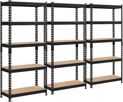 Topeakmart 3 PCS 5-Tier Utility Shelves, Metal Storage Shelves Garage Shelving by Topeakmart