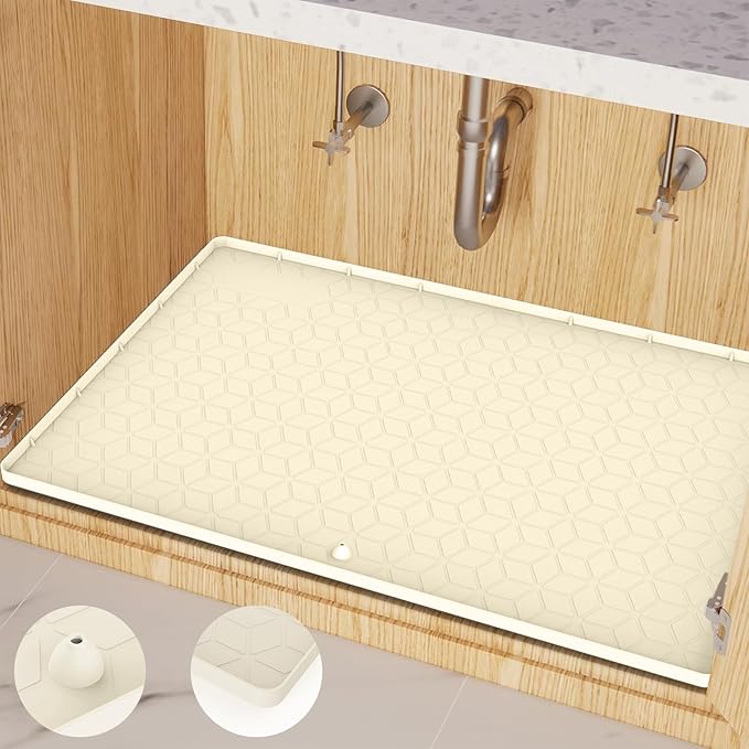 Under Sink Mat, Silicone Waterproof Under Sink Liner, Sink Cabinet Organizer by MIFADFAOtailoredtoyourhome