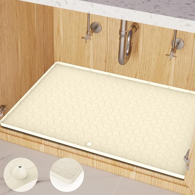 Under Sink Mat, Silicone Waterproof Under Sink Liner, Sink Cabinet Organizer by MIFADFAOtailoredtoyourhome