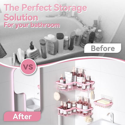 YASONIC Corner Adhesive Shower Caddy, - Image 8