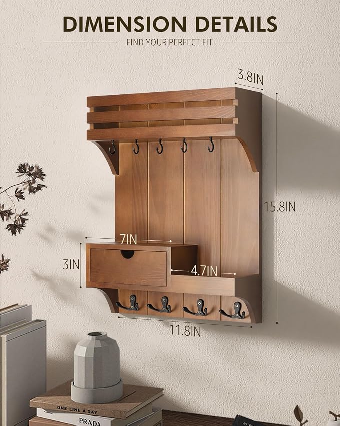 Rebee Vision Farmhouse Key Holder Wall Mount – Decorative Mail Organizer - Image 6