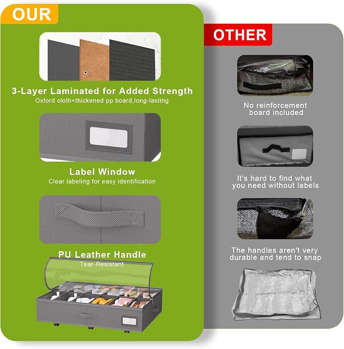 homyfort Under Bed Shoe Storage - Image 7